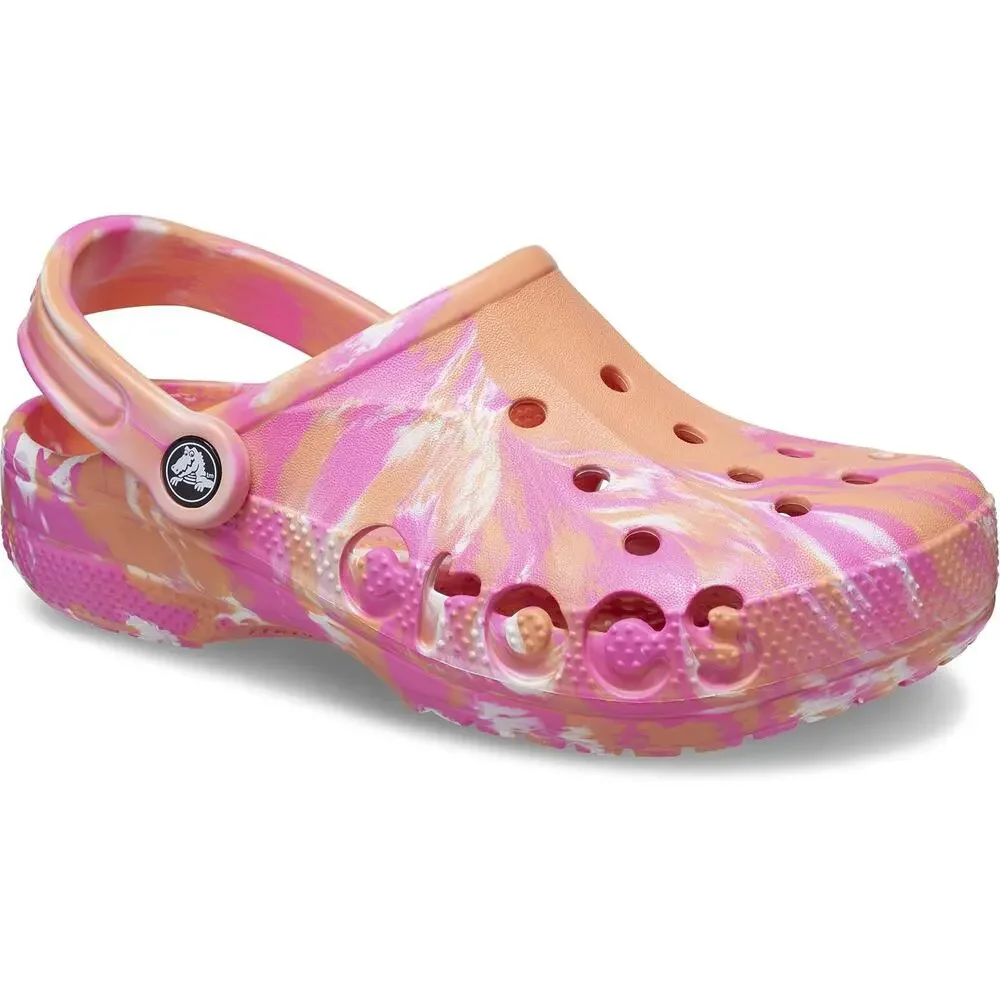 Crocs Unisex Men's and Women's Baya Graphic Clog,Papaya/Multi,14 Women/12 Men